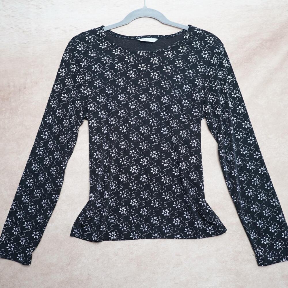 Ship'n Shore Floral Long Sleeve Top Small 90s Vintage Y2K